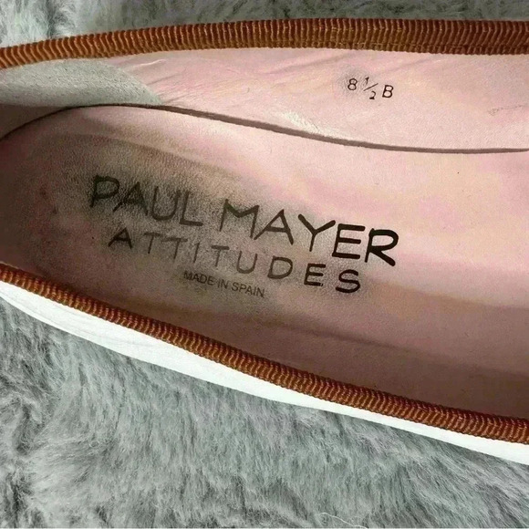 Paul Mayer Oxford Leather Ballet Flats Size 8.5 Preppy Office Saddle Office Shoe - Picture 6 of 10